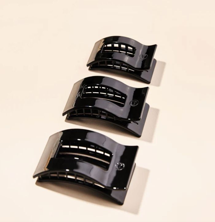 Teleties™ Flat Rectangle Hair Clip | Jet Black