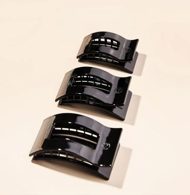 Teleties™ Flat Rectangle Hair Clip | Jet Black