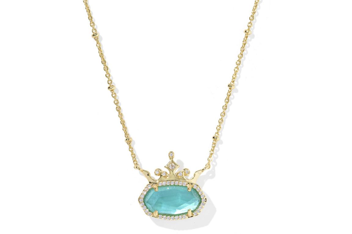 Disney x Kendra Scott Elisa Princess Necklace in Gold London Blue Illusion