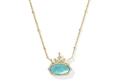 Disney x Kendra Scott Elisa Princess Necklace in Gold London Blue Illusion