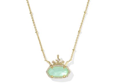 Disney x Kendra Scott Elisa Princess Necklace in Gold Light Green Mother of Pearl