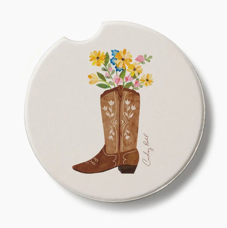 Western Cowgirl Car Coaster