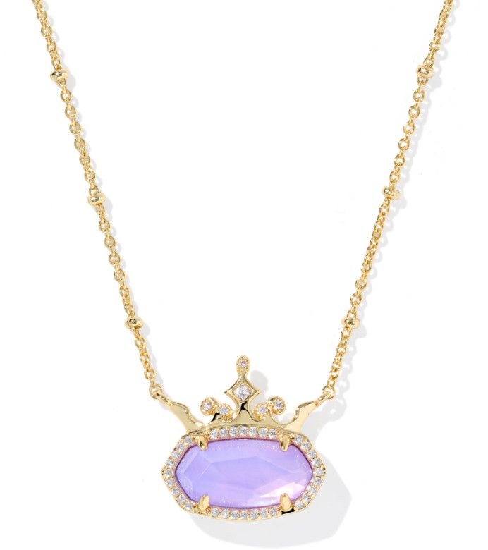 Disney x Kendra Scott Elisa Princess Necklace in Gold Lavendar Opallite Illusion