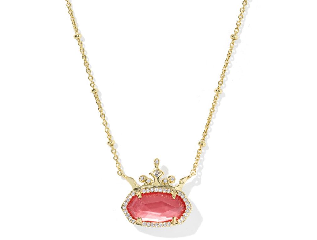 Disney x Kendra Scott Elisa Princess Necklace in Gold Dark Peach Mother of Pearl