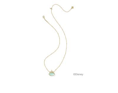 Disney x Kendra Scott Elisa Princess Necklace in Gold Light Green Mother of Pearl