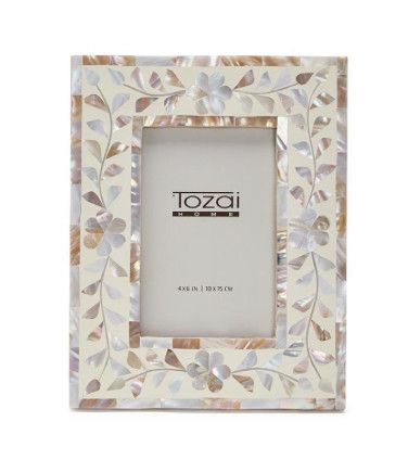 Mother of Pearl Flower Photo Frame, Size: 4x6