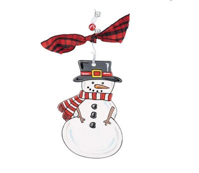 Tophat Snowman Flat Ornament