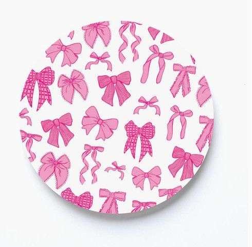 Pink Bows Ceramic Coaster