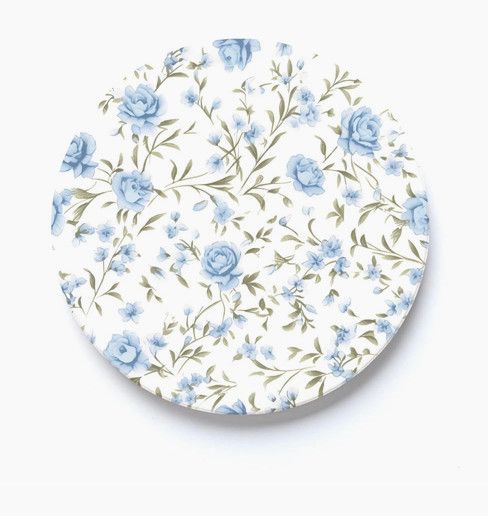 Blue Floral Pattern Car Coaster