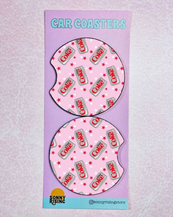 Set of 2 Diet Coke Neoprene Car Coasters