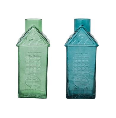 Glass House Shaped Vase