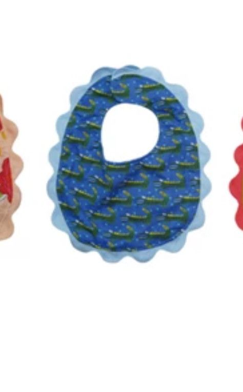 Scalloped Printed Bibs, Color: Alligator