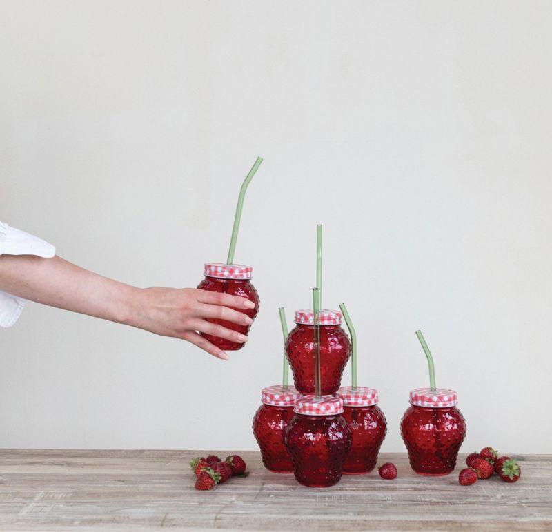 Strawberry Shaped Drinking Glass