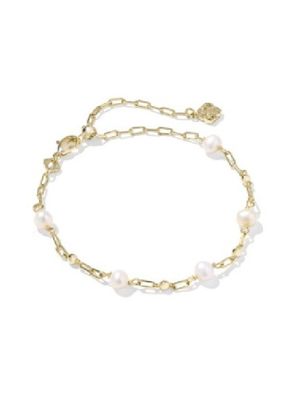 The Ashton Delicate Chain Bracelet Gold Freshwater Cultured Pearl