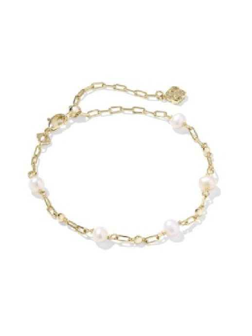 The Ashton Delicate Chain Bracelet Gold Freshwater Cultured Pearl