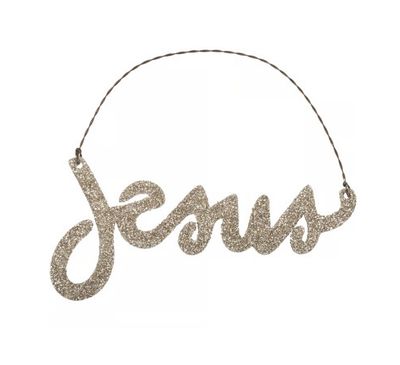 Jesus Glittered Ornament