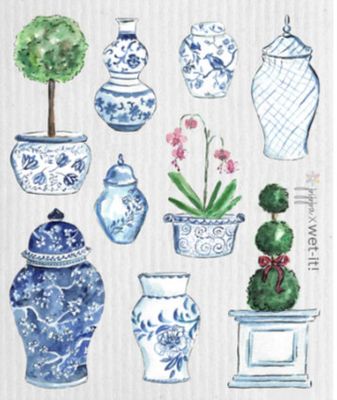 Chinoiserie Mix Swedish Dishcloth