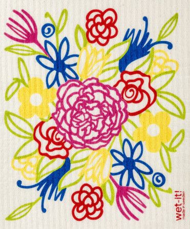 Flower Bouquet Multi Color Swedish Dishcloth