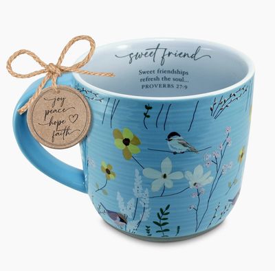 Sweet Friend Floral Bird Mug