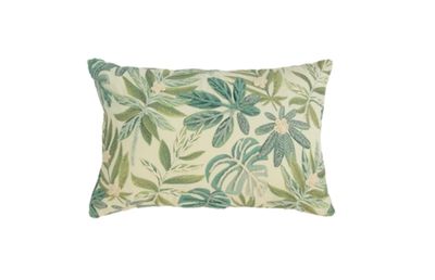 Blue + Green Embellished Pillow | 18x12