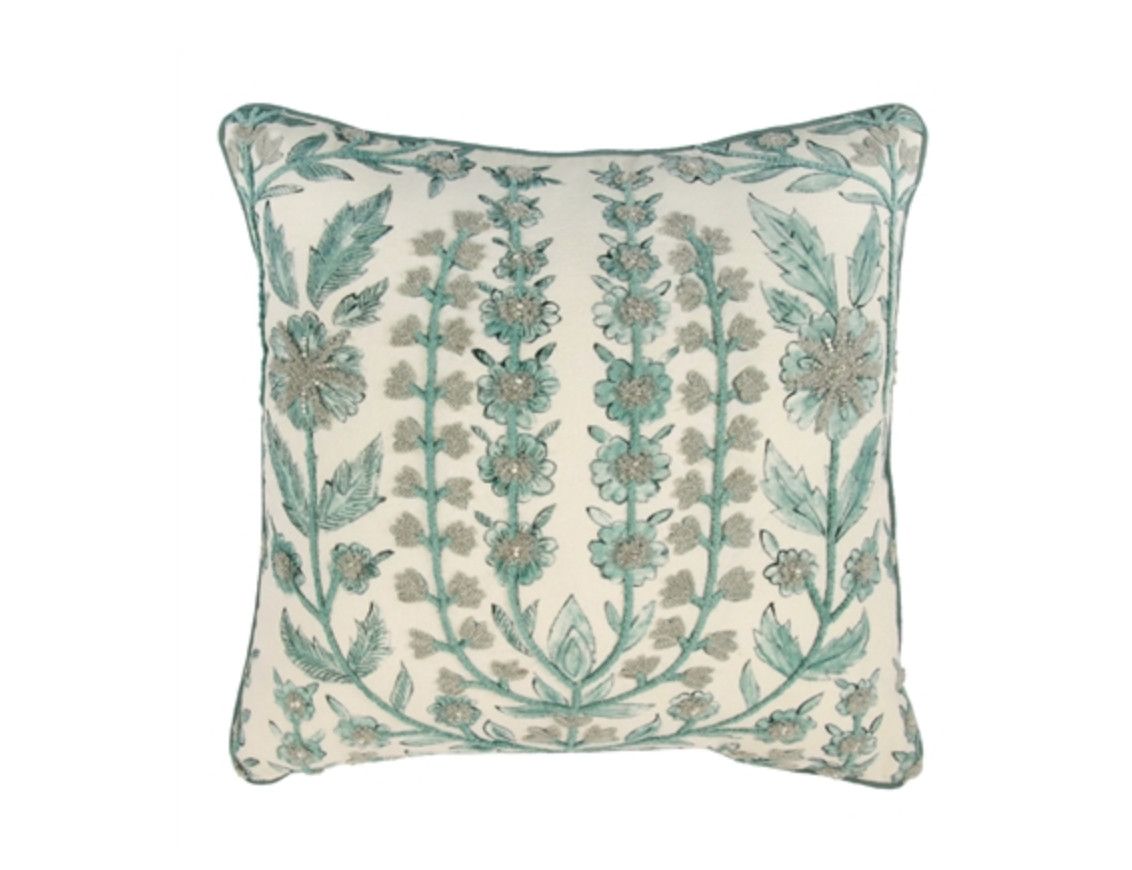 Leafy Embellished Pillow | 16”