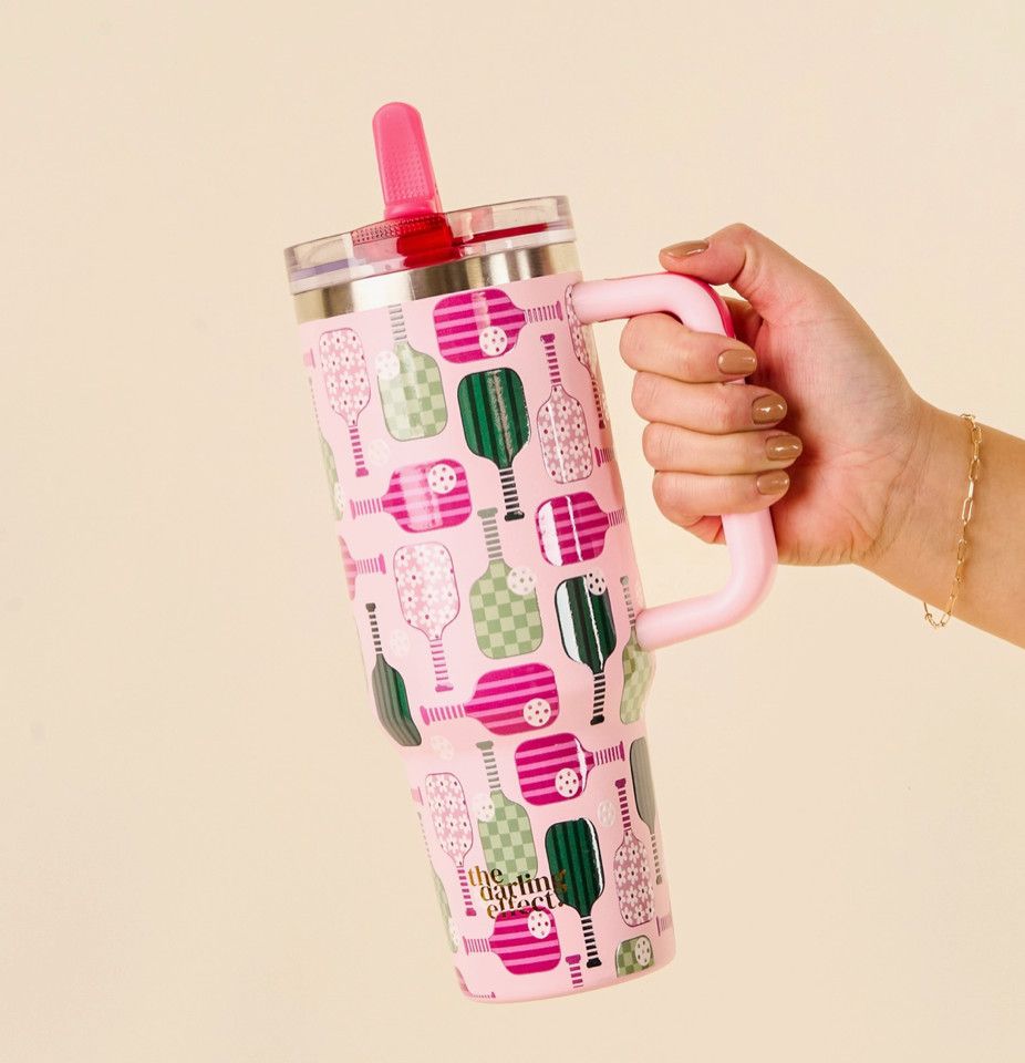 Flip Straw Tumbler | Pickleball Party 40oz