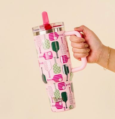 Flip Straw Tumbler | Pickleball Party 40oz
