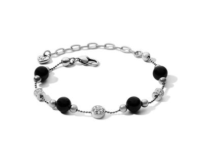 Meridian Prime Station Bracelet Silver and Black