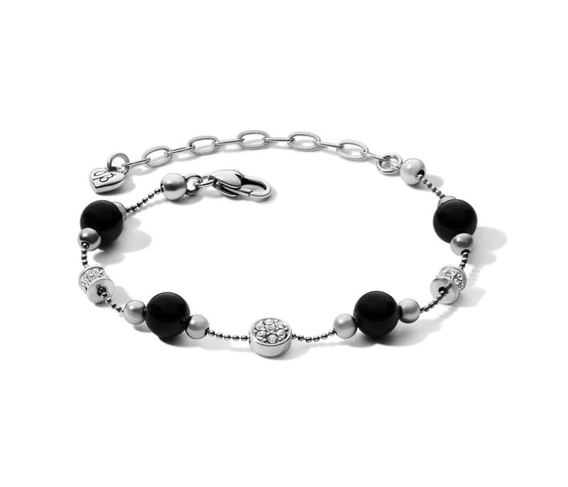 Meridian Prime Station Bracelet Silver and Black