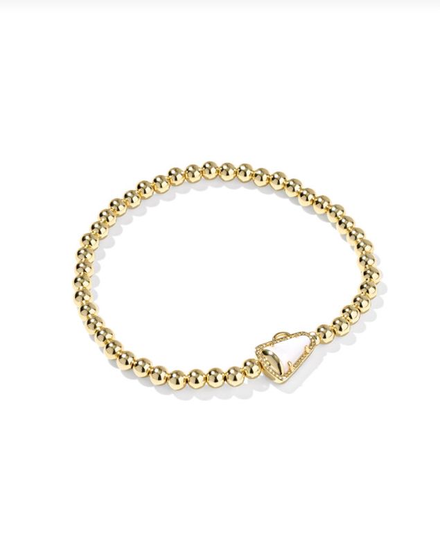 The Cheer Stretch Bracelet in White Mother of Pearl