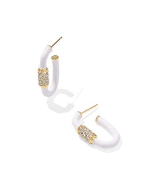 The Emery Enamel Gold Hoop Earring