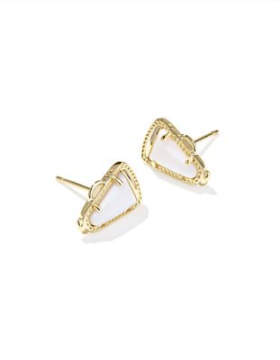 The Cheer Stud Earring in White Mother of Pearl