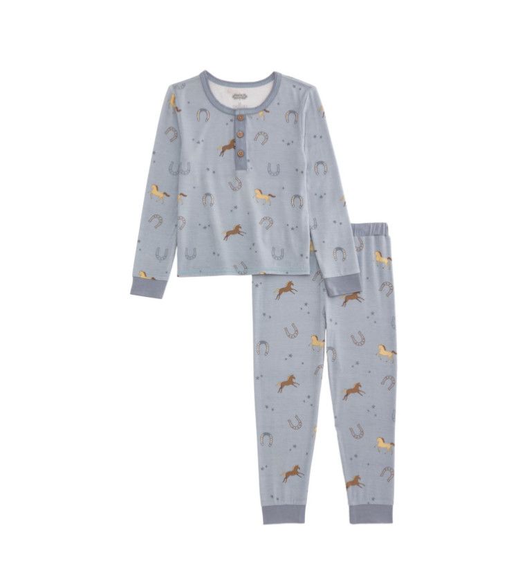 Horseshoe Print Pajamas, Size: 12-18, Color: Blue