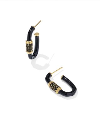The Emery Enamel Gold Hoop Earring