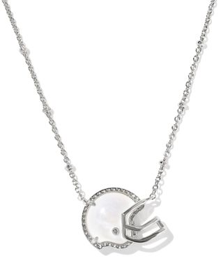 The Football Helmet Pendant Necklace in Ivory Mother of Pearl