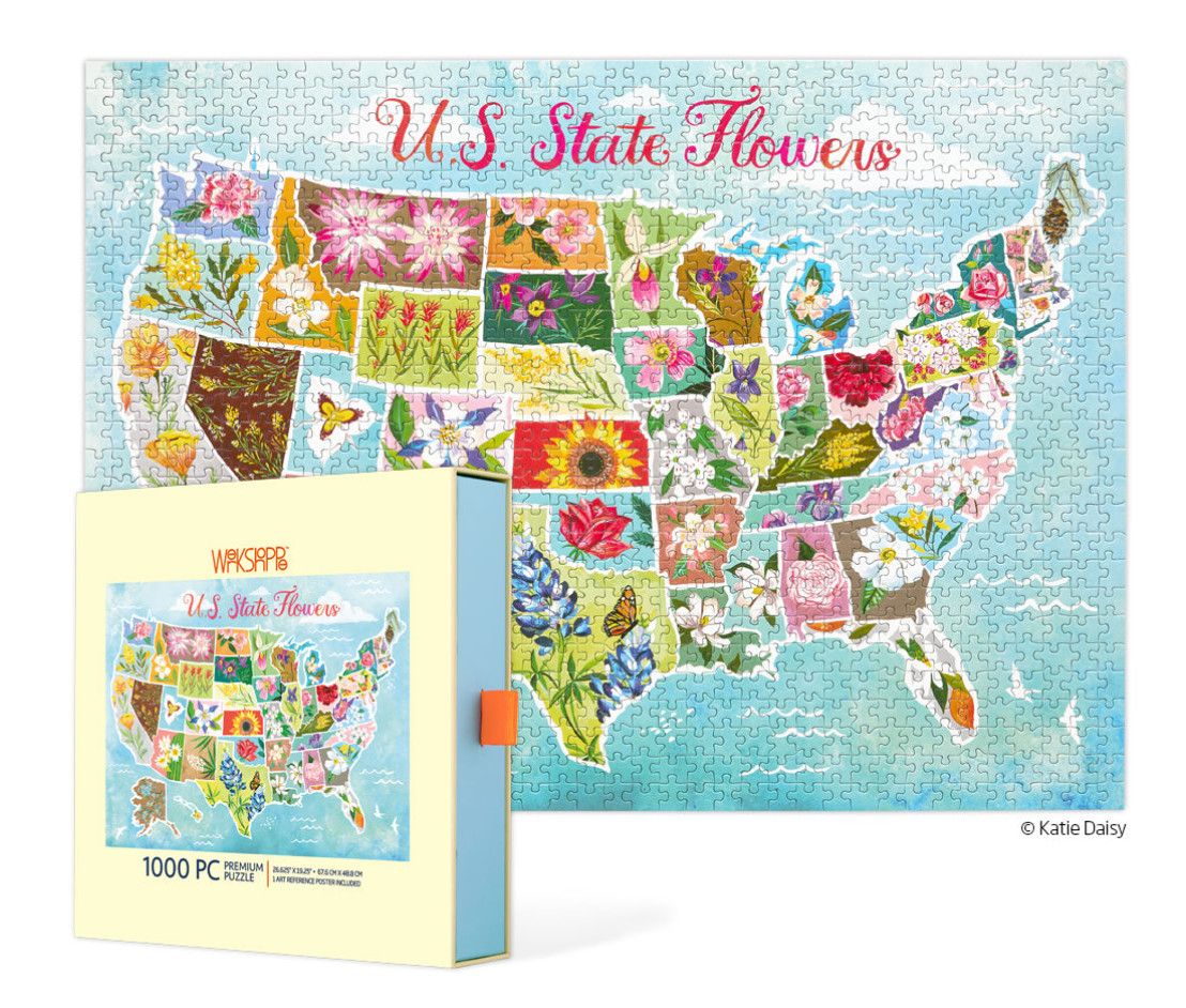 US State Flowers 1000 Piece Puzzle