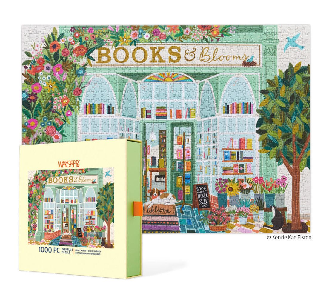 Books + Blooms 1000 Piece Puzzle