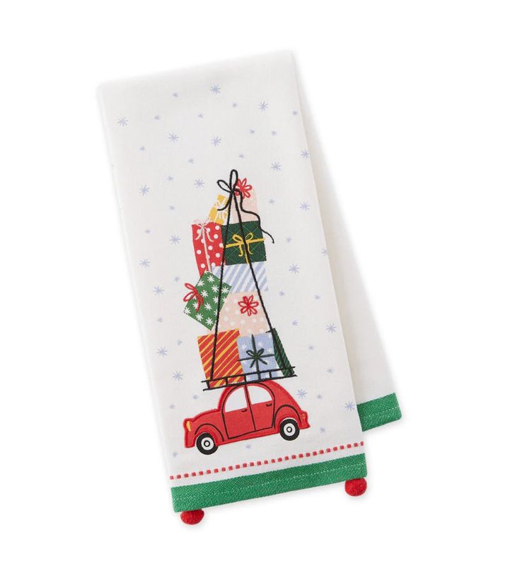 Holiday Hustle Embellished Tea Towel