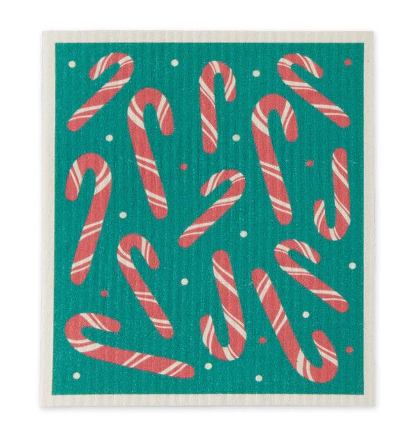 Merry &amp; Bright Swedish Dishcloths, Color: Candy Cane