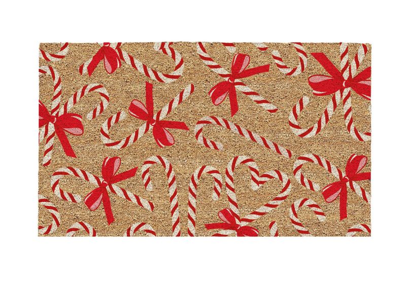 Candy Cane &amp; Bows Doormat