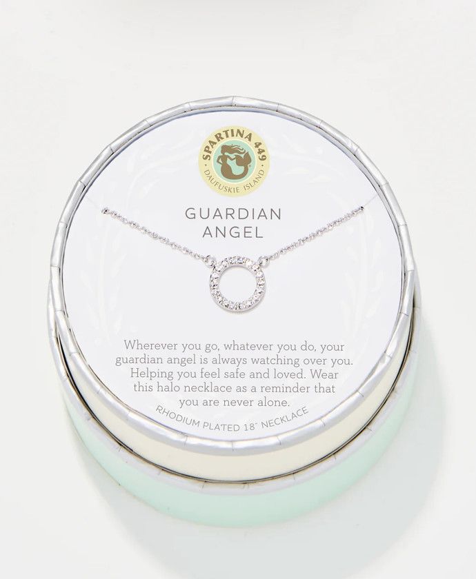 SLV 18&quot; Necklace Guardian Angel/Halo, Color: Silver