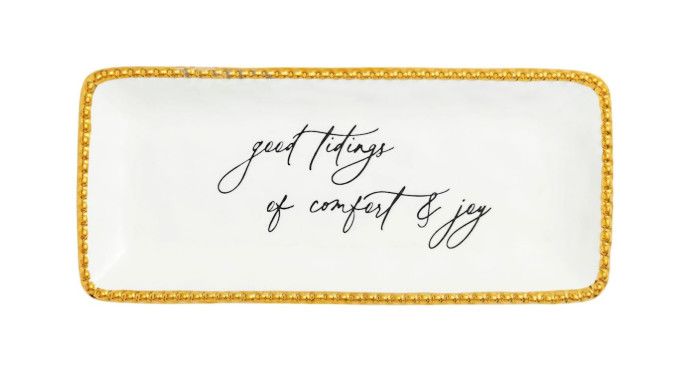 Good Tidings Gold Edge Sentiment Tray