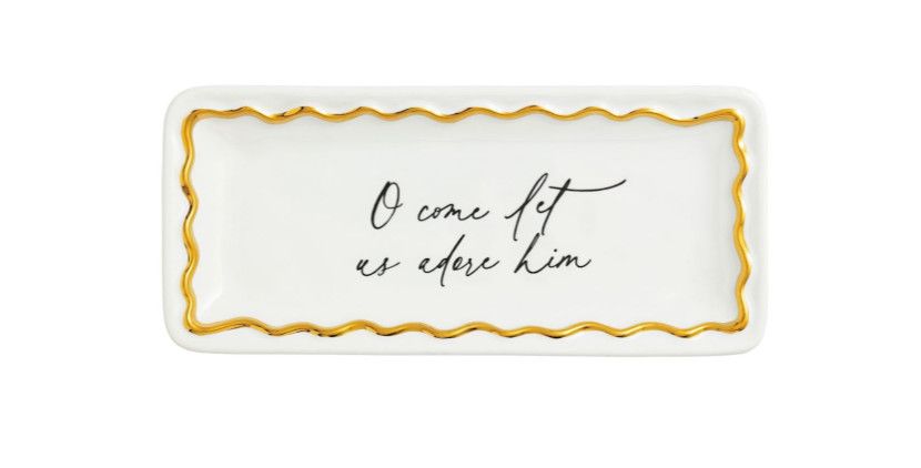 Oh Come Gold Edge Sentiment Tray