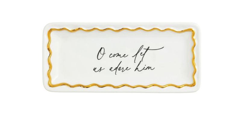 Oh Come Gold Edge Sentiment Tray