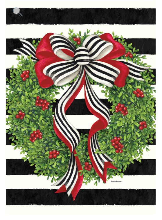 Holiday Stripes Garden Flag