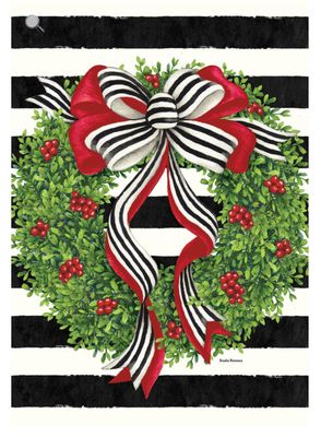 Holiday Stripes Garden Flag