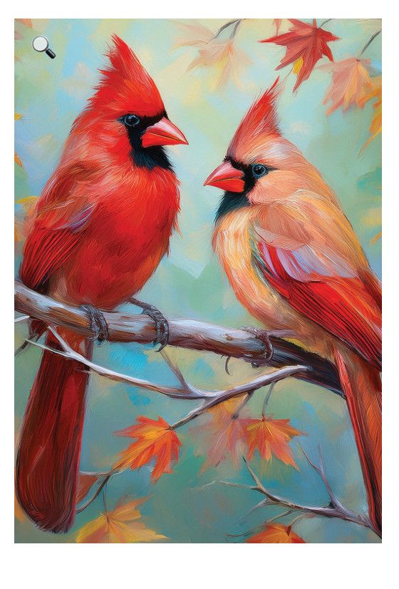 Cardinal Couple Garden Flag