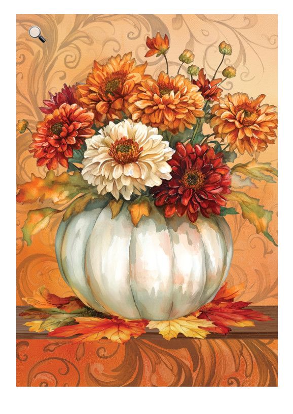 Pumpkin Mums Garden Flag