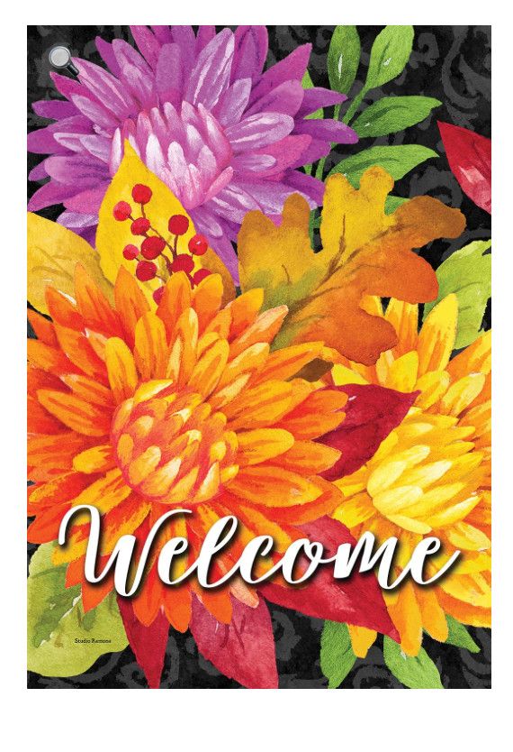 Vibrant Mums Garden Flag