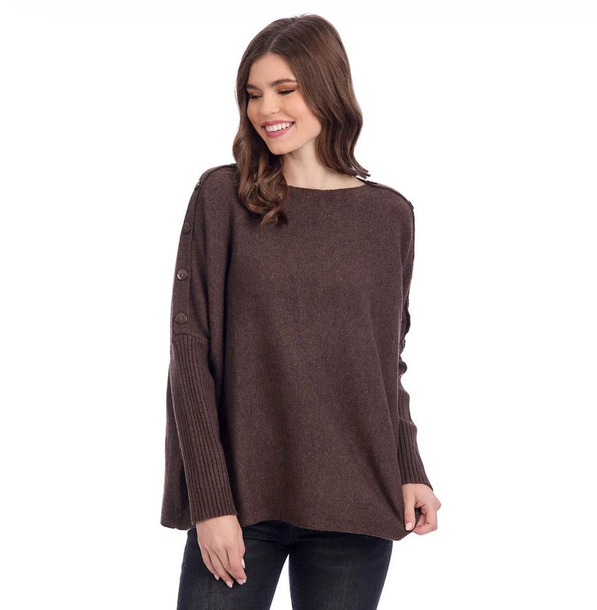 The Sheffield Button Sweater, Size: Chocolate